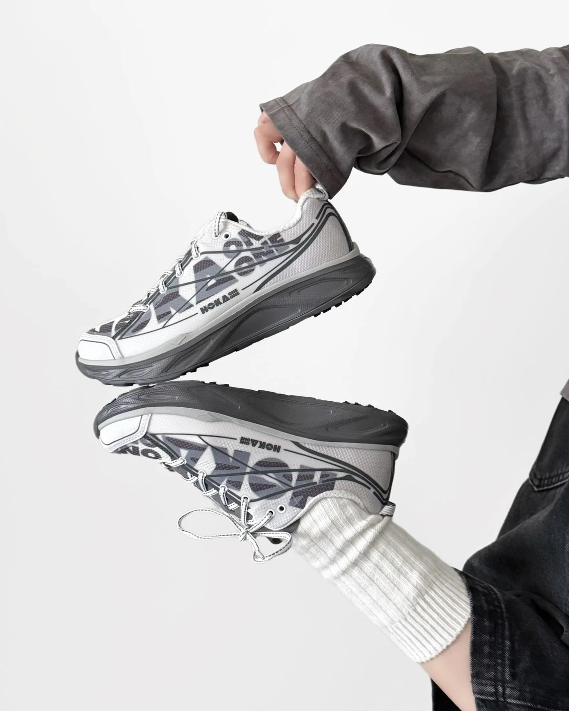 Hoka ONE ONE Huaka Pro "Atmosphere Grey" 白灰(1176672-CTLL)