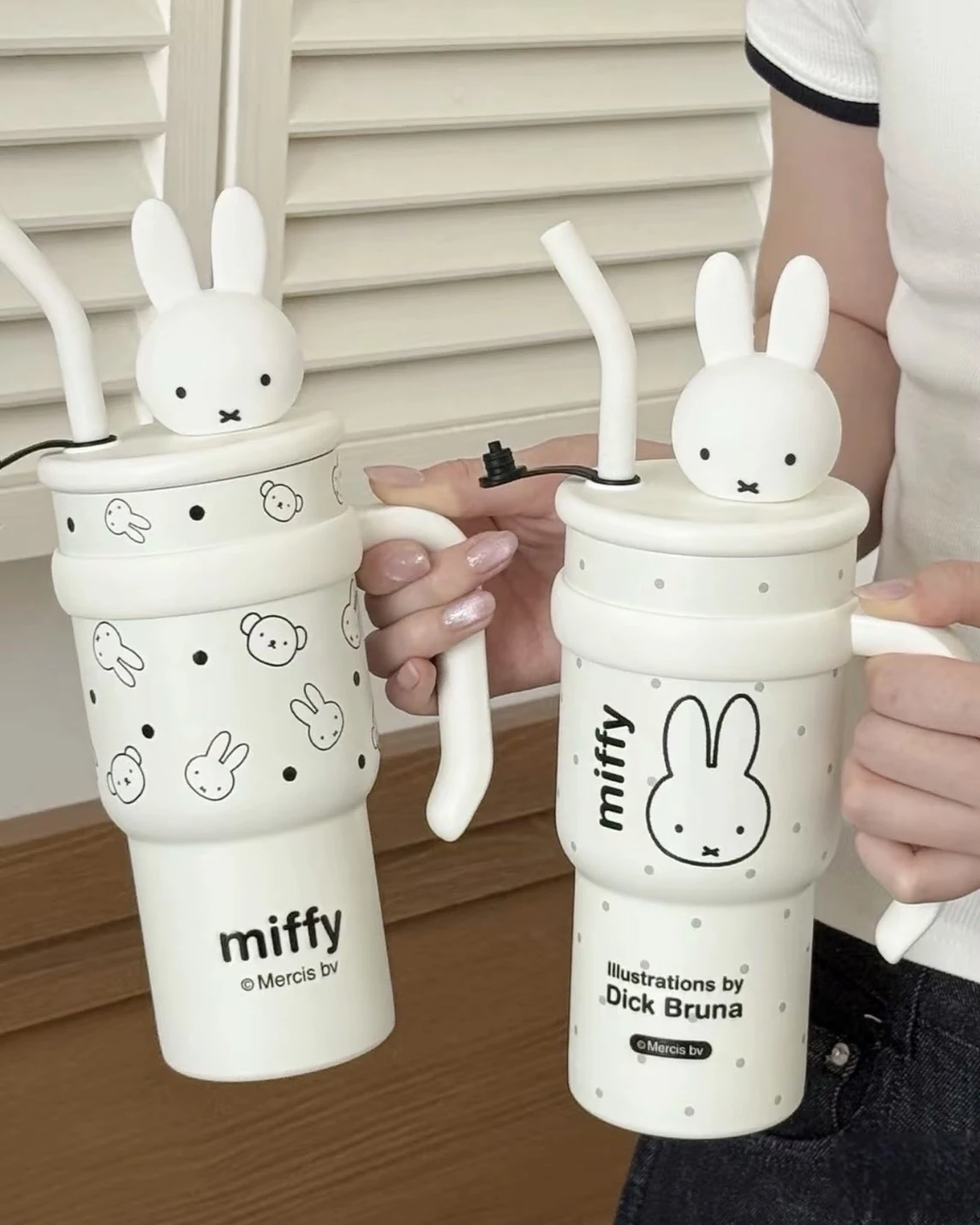 MIFFY 米菲兔公仔 滿版波點 冰壩杯 隨行 保溫杯 730ml (兩款可選)