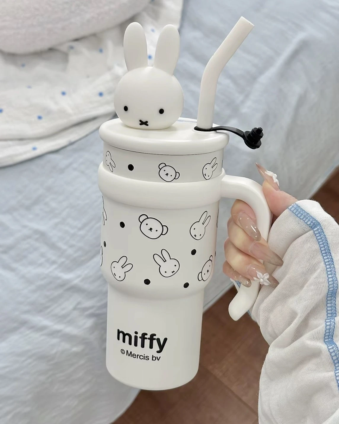 MIFFY 米菲兔公仔 滿版波點 冰壩杯 隨行 保溫杯 730ml (兩款可選)