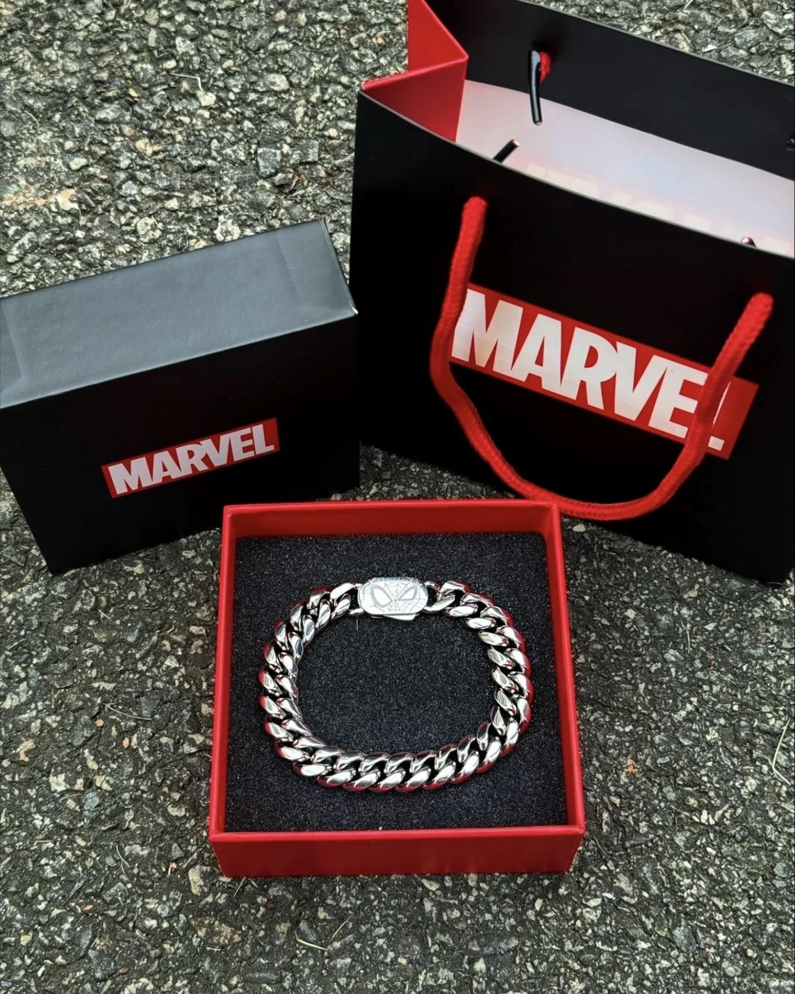 <正版授權> 漫威 MARVEL 蜘蛛人古巴手鍊 禮盒款(三款可選)