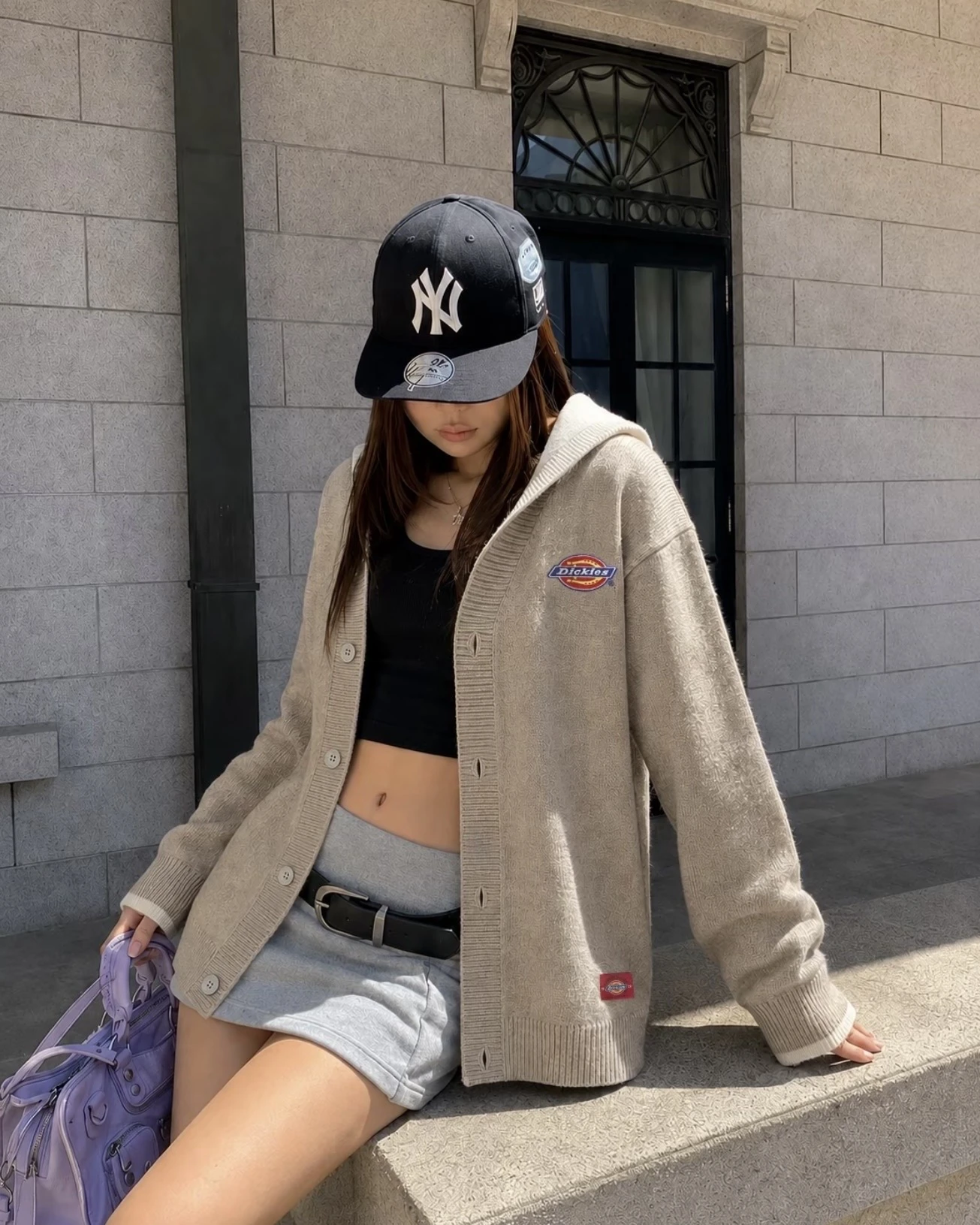 Dickies 刺繡logo 撞色拼接 針織外套 連帽毛衣 (四色可選)