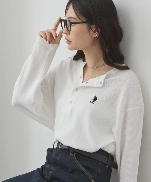 日本連線U.S. POLO ASSN. 亨利領 長袖 華夫格 薄長袖 5色