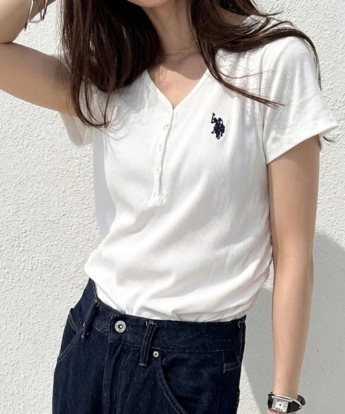 日本連線U.S. POLO ASSN. x GeeRA 針織 刺繡LOGO 修身短袖 5色