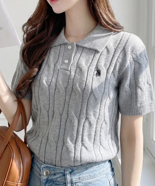 日本連線U.S. POLO ASSN. x Ada. 翻領針織 刺繡LOGO 短袖 POLO衫 5色