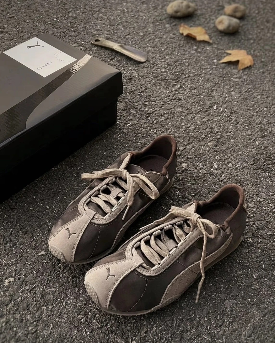 PUMA  H-street Elastic Satin 復古摩卡棕 德訓鞋 (410645-01)