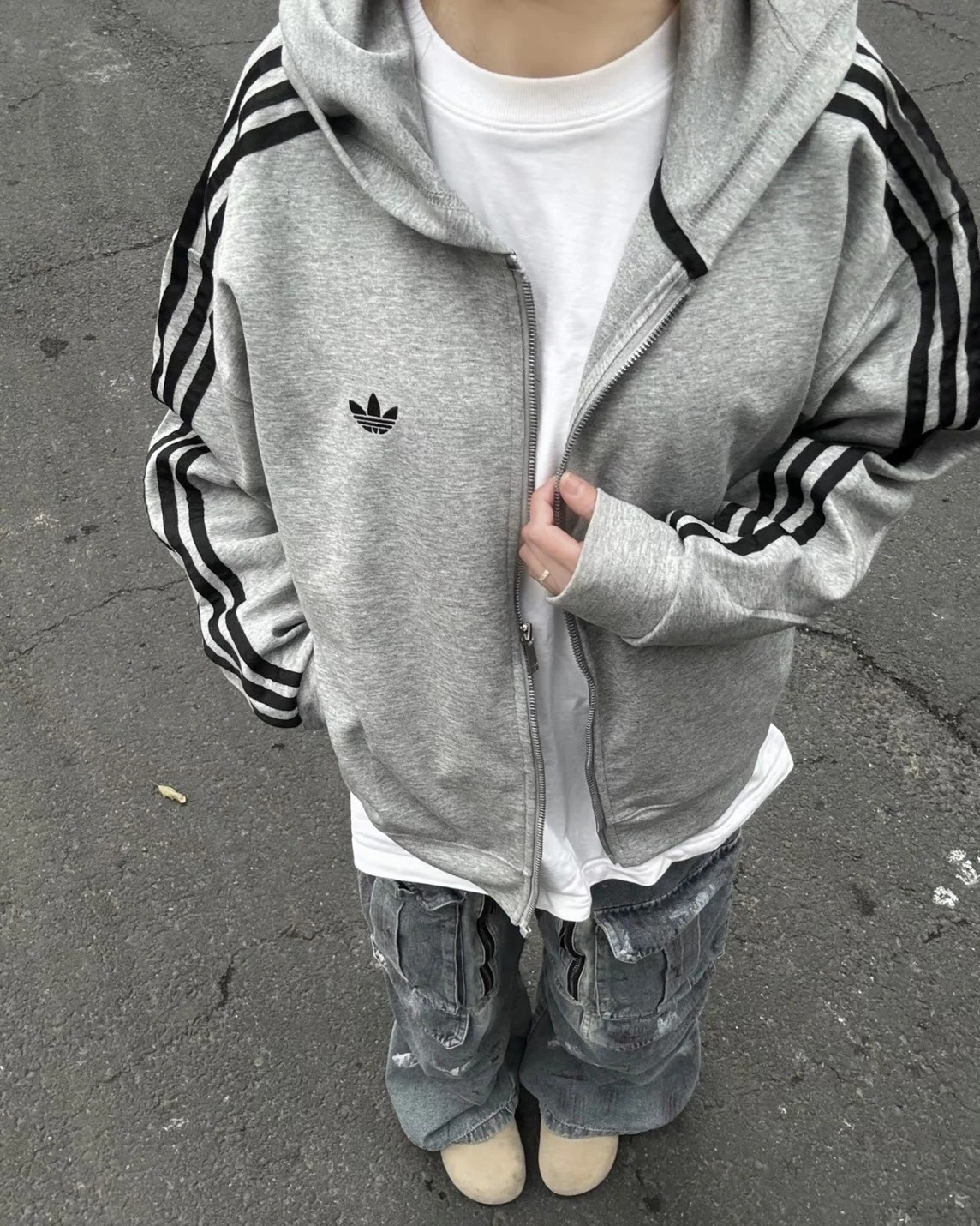Adidas Originals ADICOLOR SPACER 經典灰 連帽外套(JY2620)