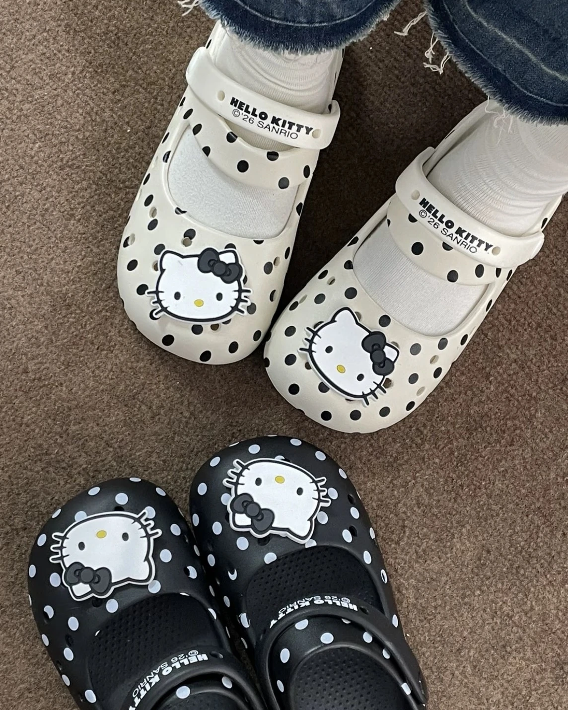 <正版授權>三麗鷗 Sanrio x Hello Kitty  波點瑪麗珍 涼鞋 拖鞋 (三款可選)