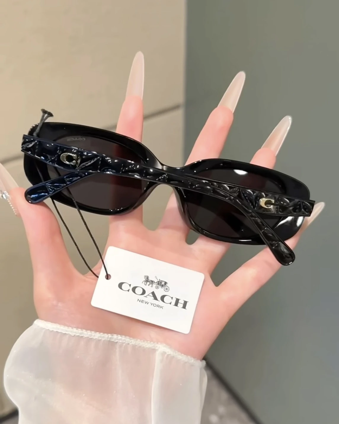 COACH 蔻馳 復古橢圓形 太陽眼鏡