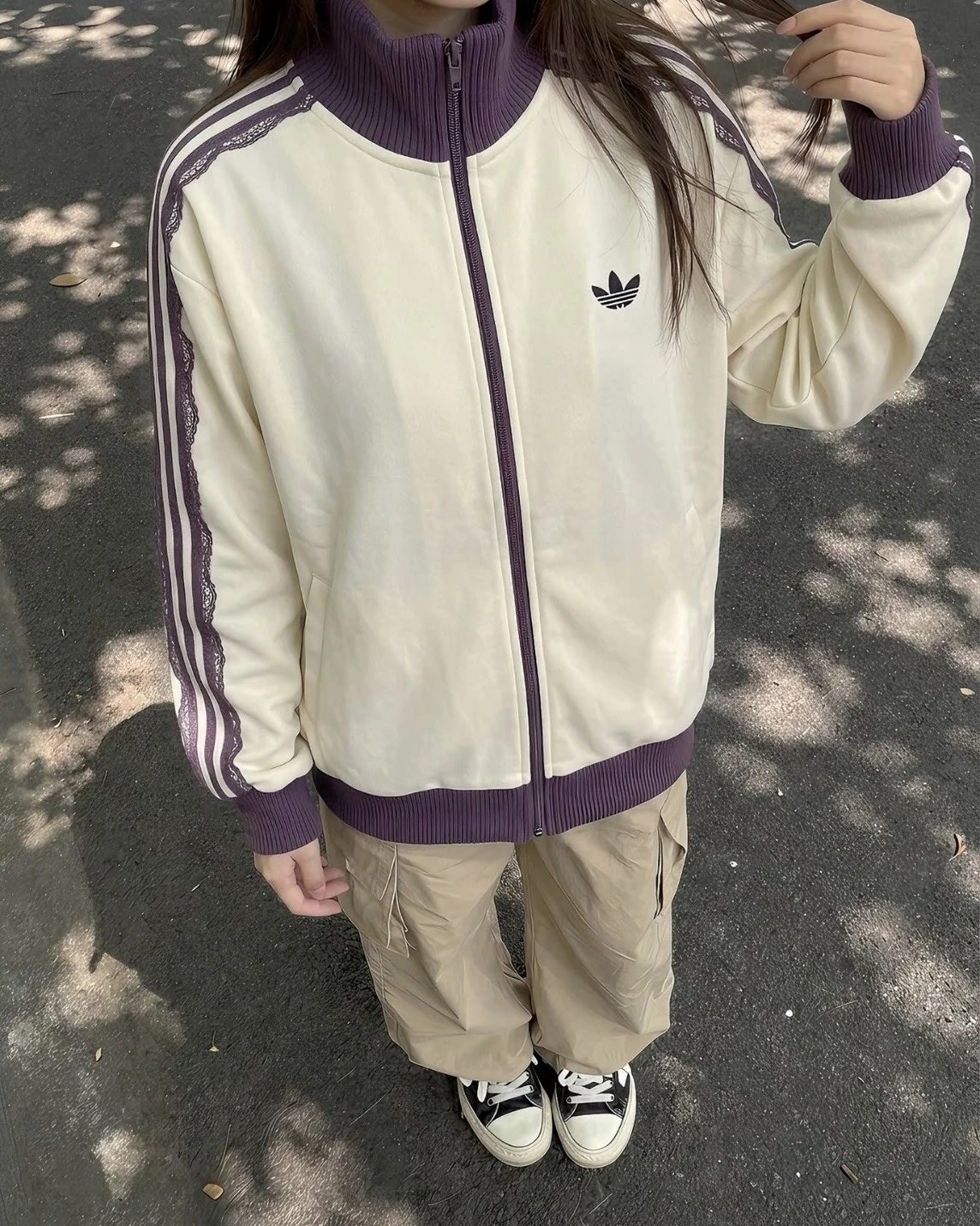 ADIDAS ORIGINALS 蕾絲花邊 針織外套(LF2334/LF2335)