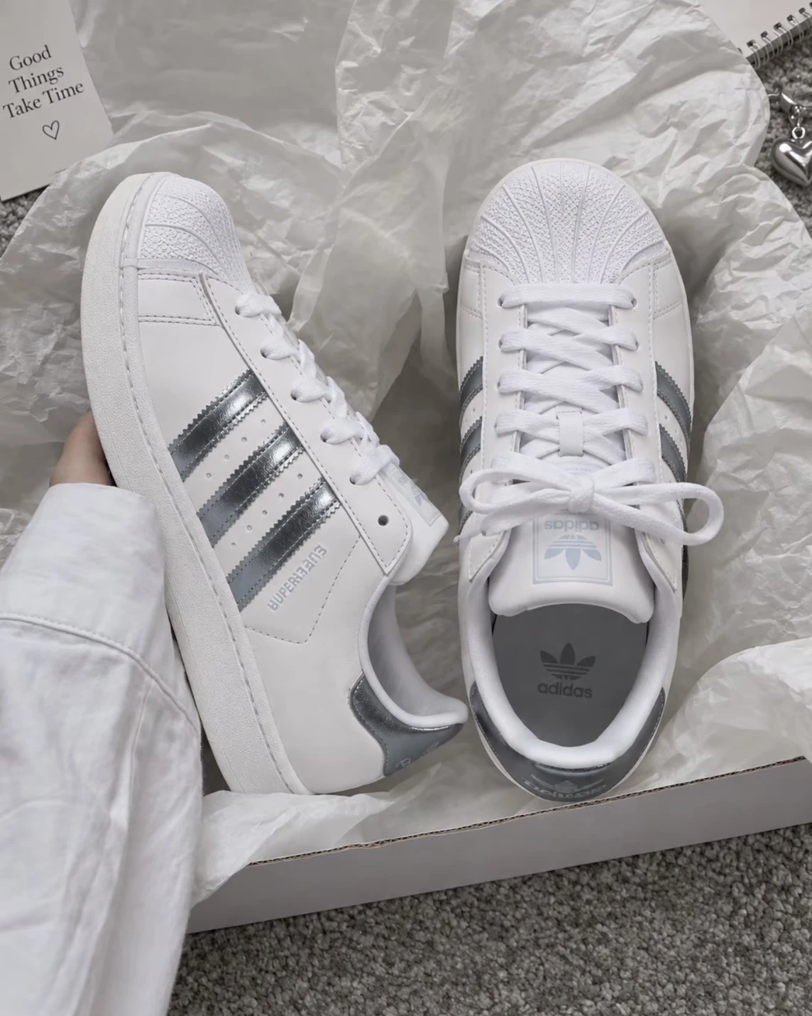 ADIDAS ORIGINALS SuperStar II 銀白 絢彩藍 貝殼頭(LA7739)