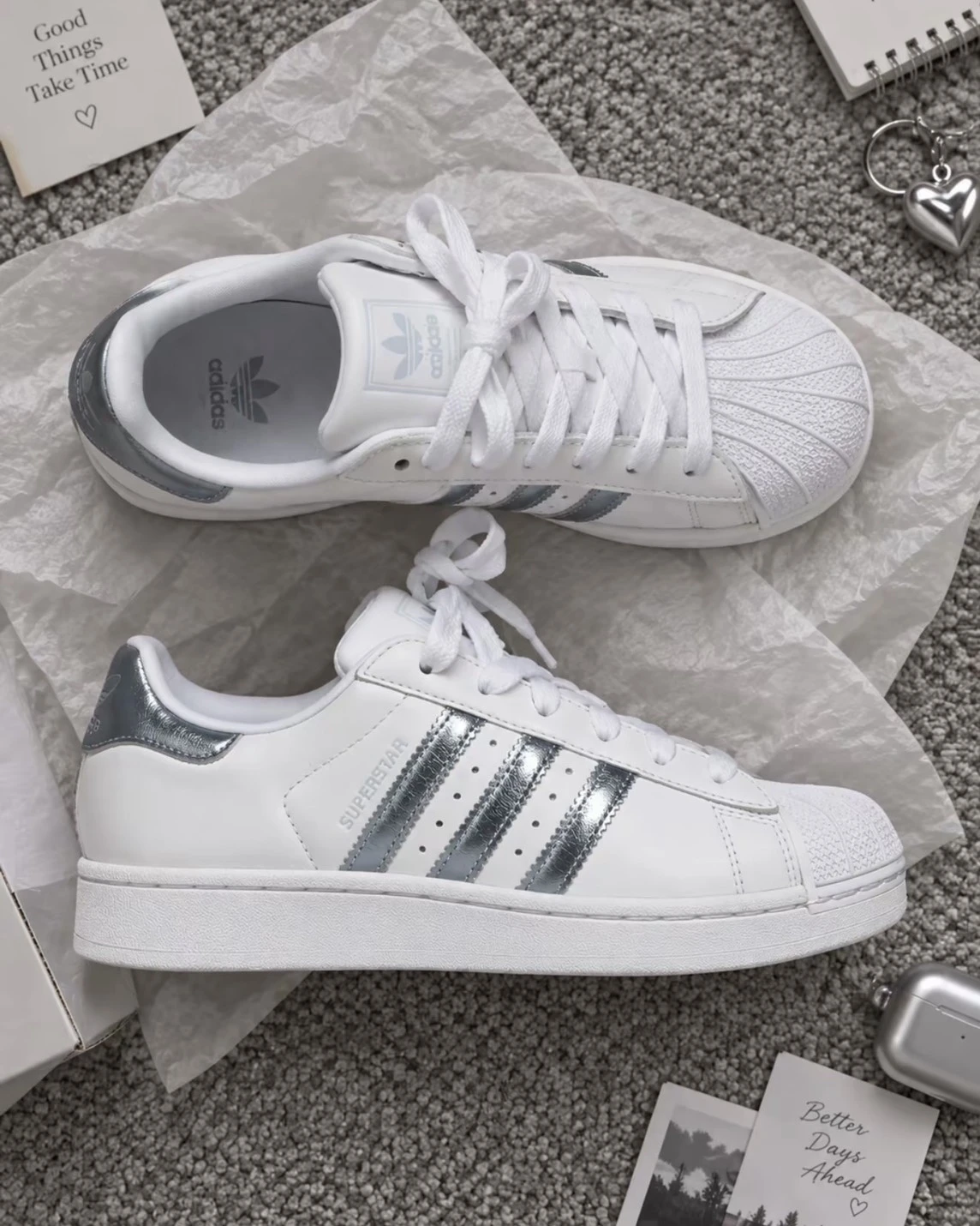 ADIDAS ORIGINALS SuperStar II 銀白 絢彩藍 貝殼頭(LA7739)
