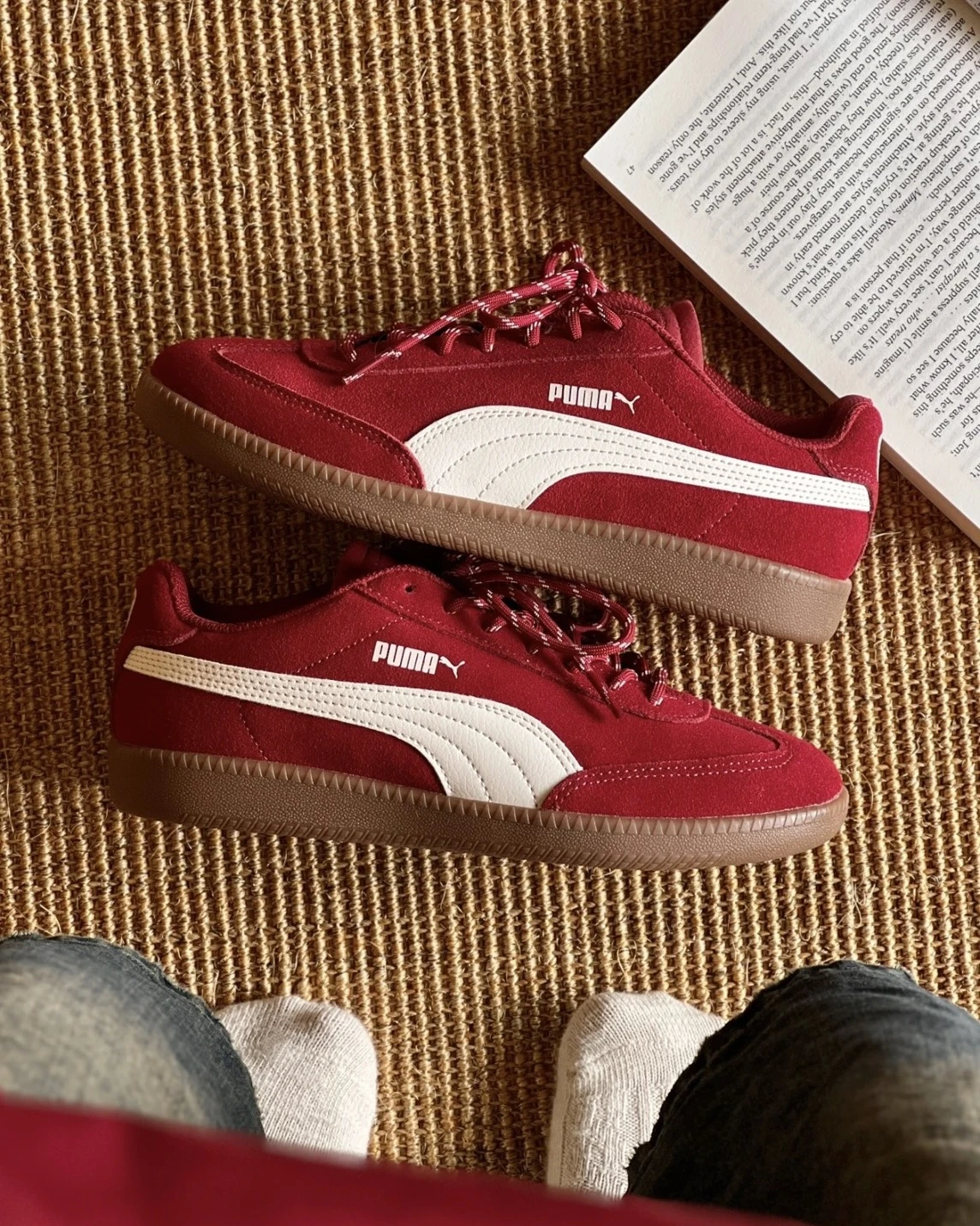 Puma 9-T SUEDE 復古 麂皮 德訓鞋 焦糖底 復古紅(406756-04)