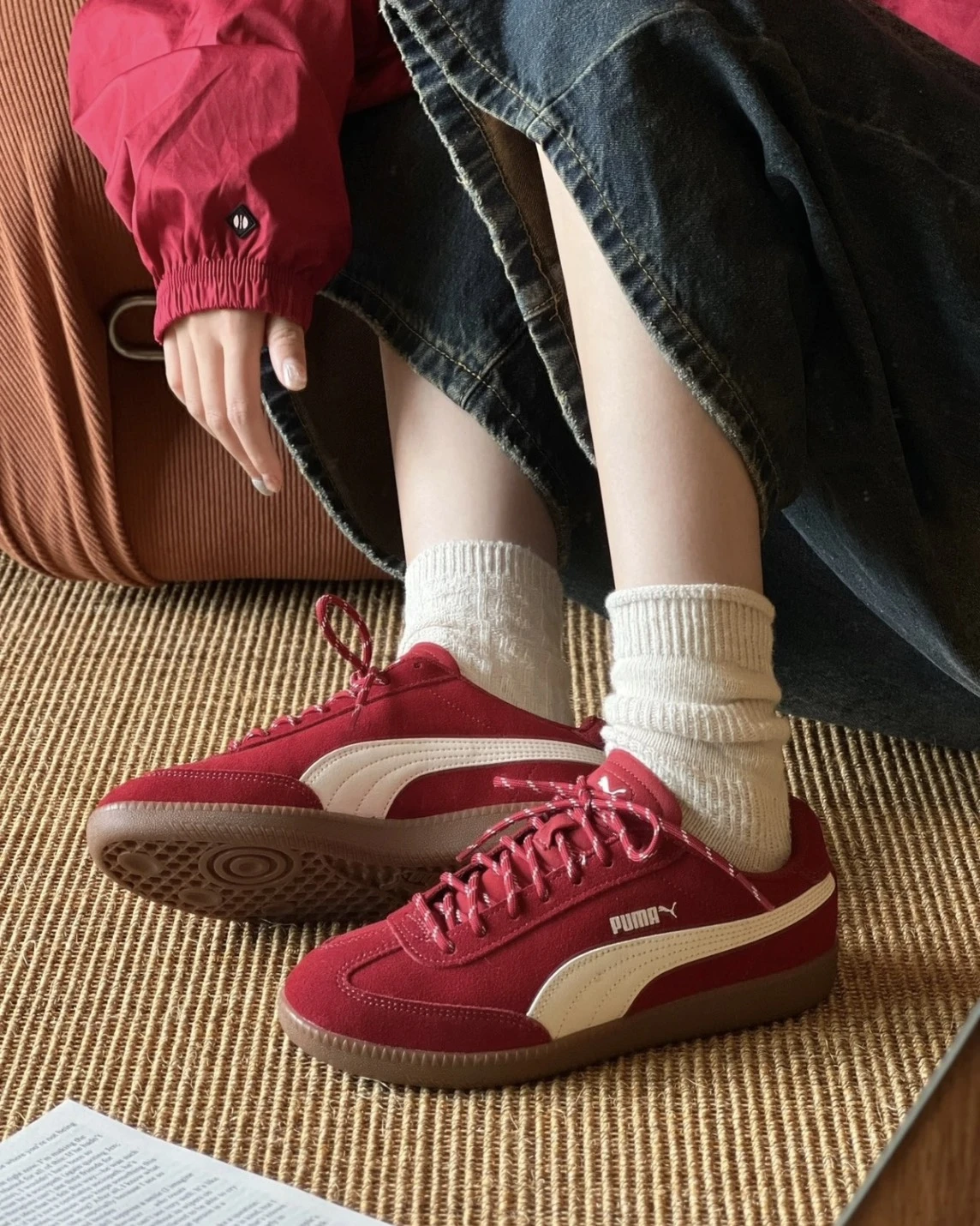 Puma 9-T SUEDE 復古 麂皮 德訓鞋 焦糖底 復古紅(406756-04)