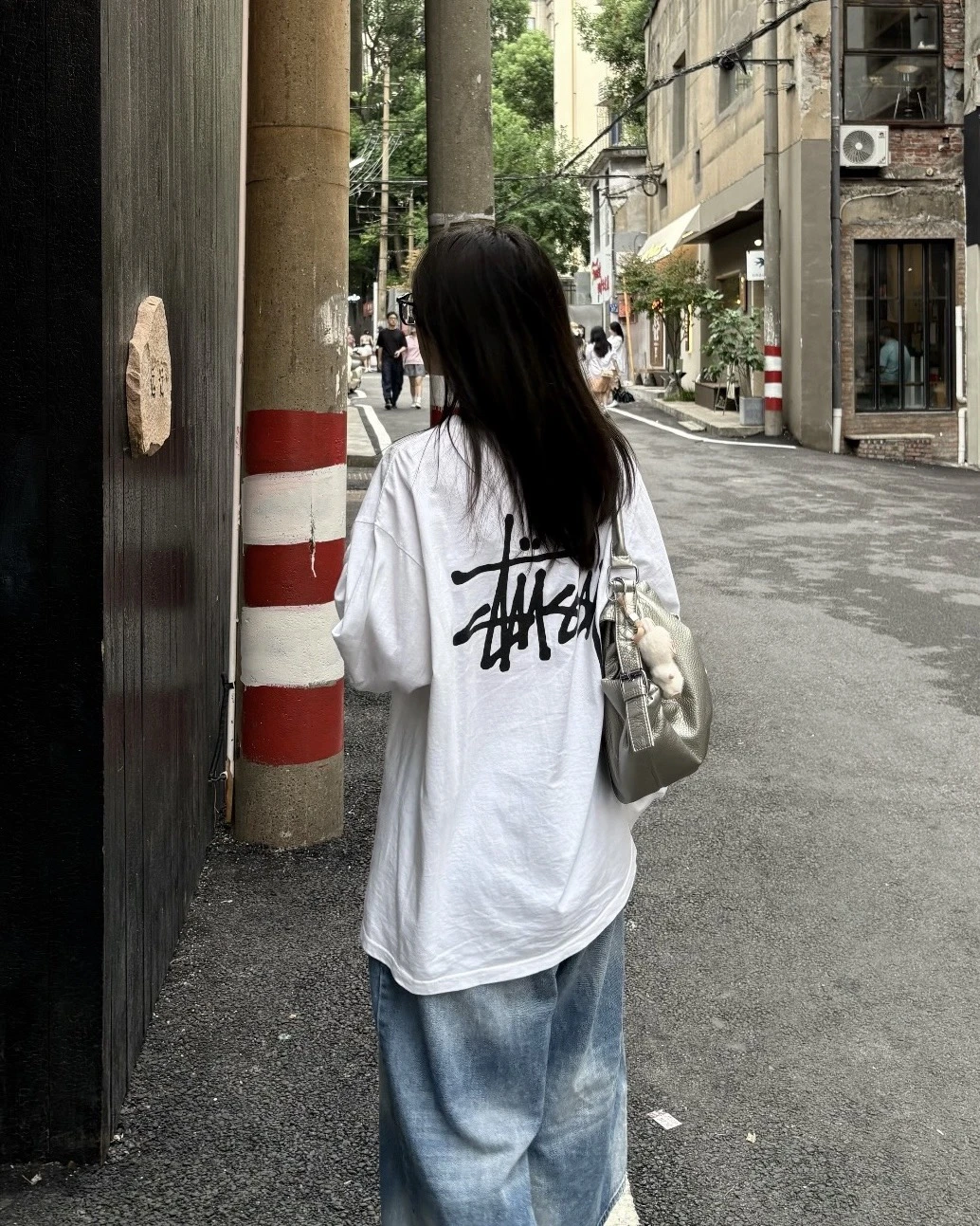 Stussy SS26 LS TEE 經典LOGO 寬鬆 黑 白 長袖(SUSLT1995000R)