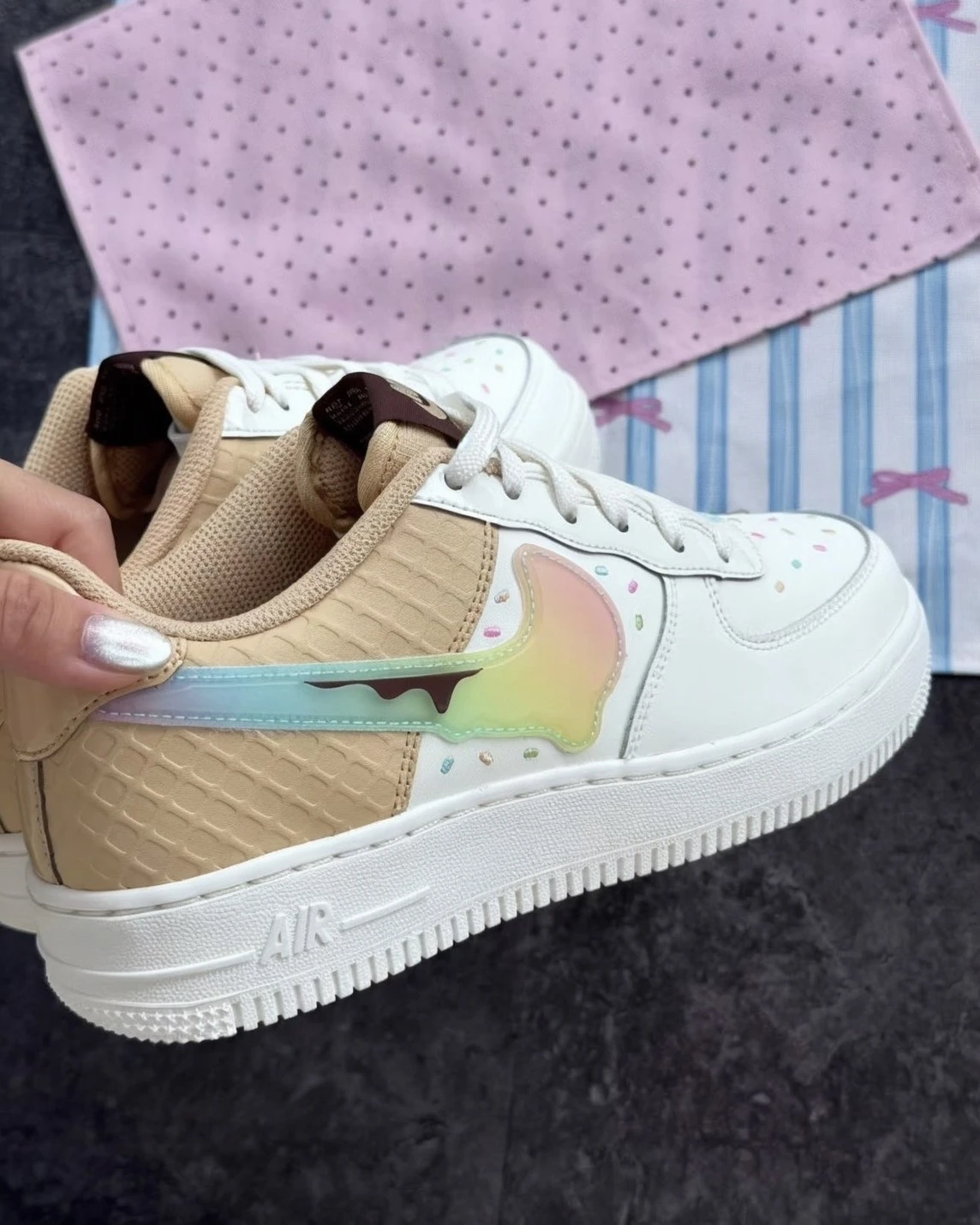 NIKE AIR FORCE 1 LOW GS 彩糖 甜筒冰淇淋(IV6209-133)