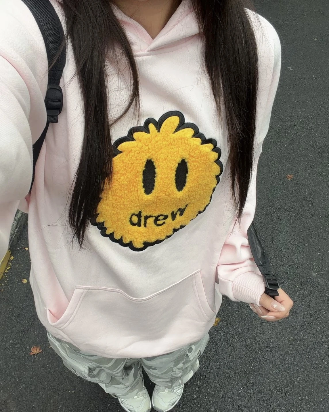 Drew House FW26 立體絨感 笑臉小毛球 寬鬆 連帽帽Tee(四色可選)