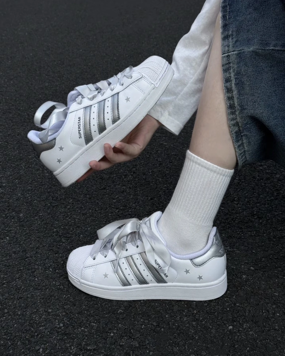 <訂製款>ADIDAS ORIGINALS SUPERSTAR II 銀白閃星(JH9976)