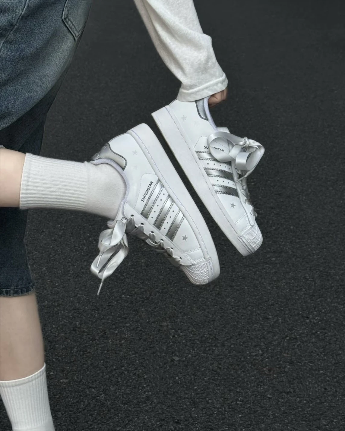 <訂製款>ADIDAS ORIGINALS SUPERSTAR II 銀白閃星(JH9976)