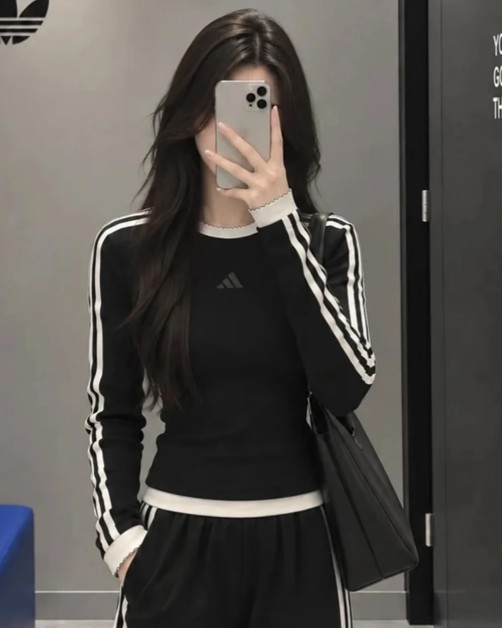 Adidas 花邊領口修身長袖(LE7043/LD8789)