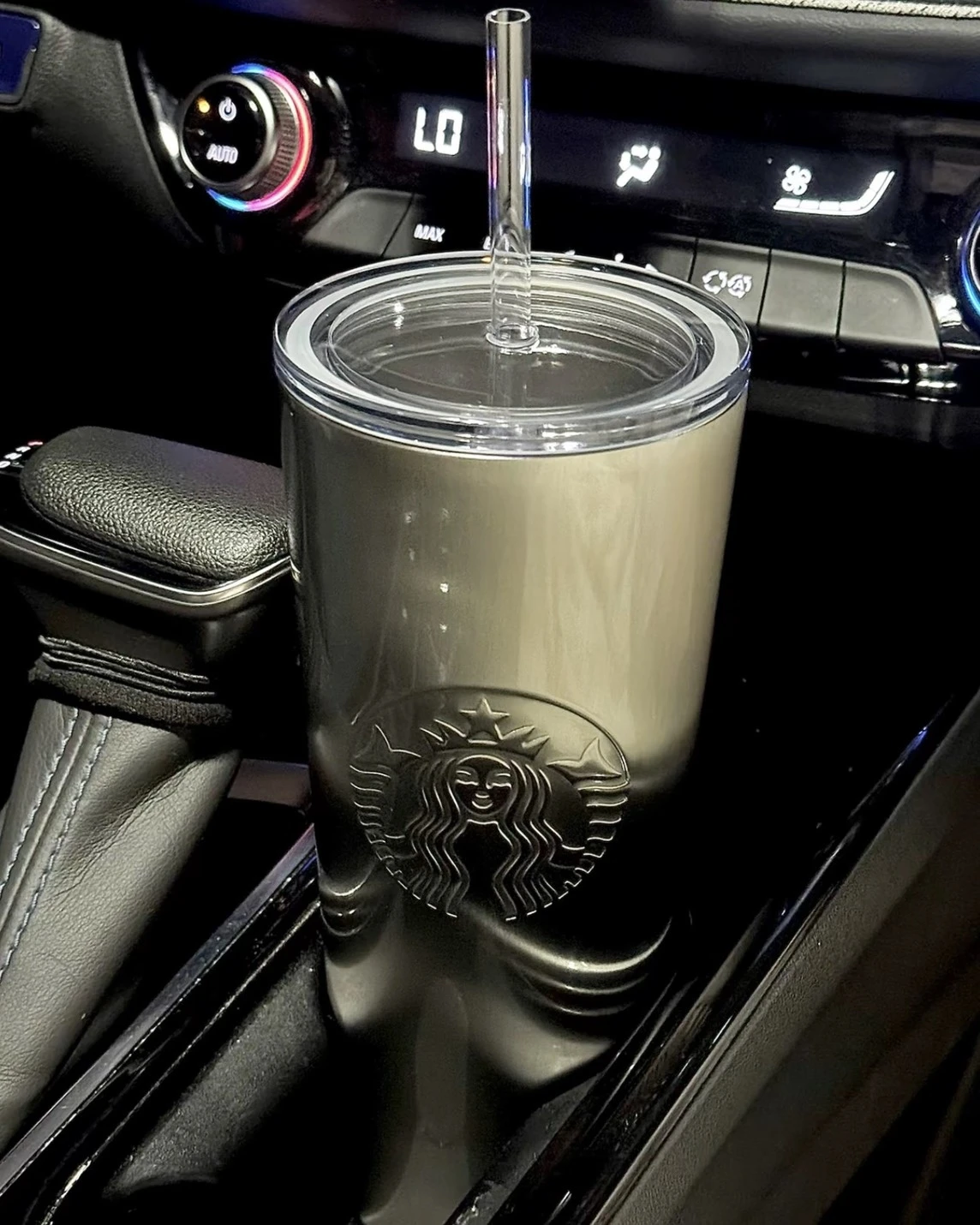 <國外限定>STARBUCKS 星巴克 亮面貓眼灰 漸變 玻璃吸管杯790ml
