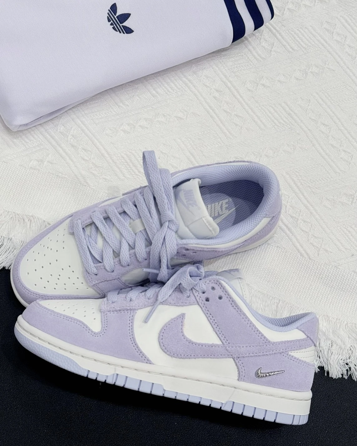 NIKE DUNK LOW 麂皮 薰衣草紫 金屬小鈎 女款(IO4244-500)