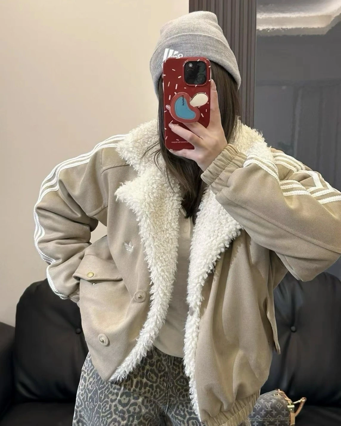 ADIDAS ORIGINALS RETRO RS 毛毛 翻領 寬鬆 棉服 外套(JL8439/JL8438)