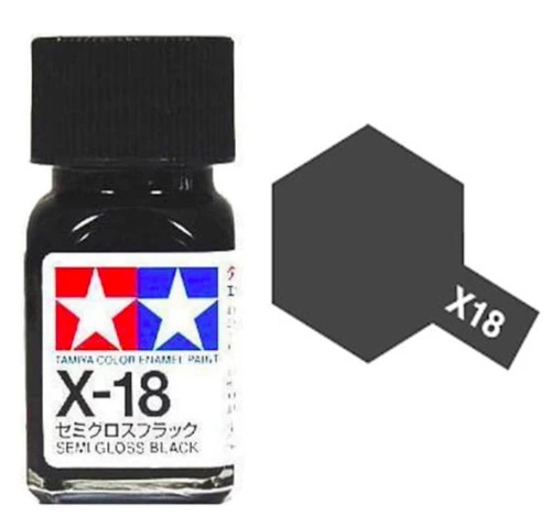Tamiya 油性 法瑯漆 X-18 半亮光 黑色 Semi Gloss Black 10ML