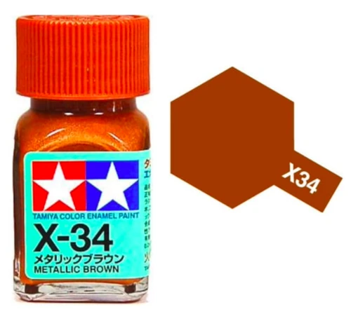 Tamiya 油性 法瑯漆 X-34 亮光 金銅色 Metallic Brown 10ML