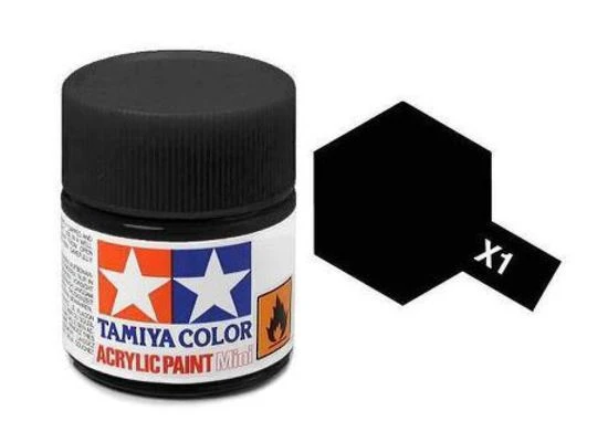 Tamiya 水性 壓克力漆 X-1 亮光 黑色 BLACK 10ML