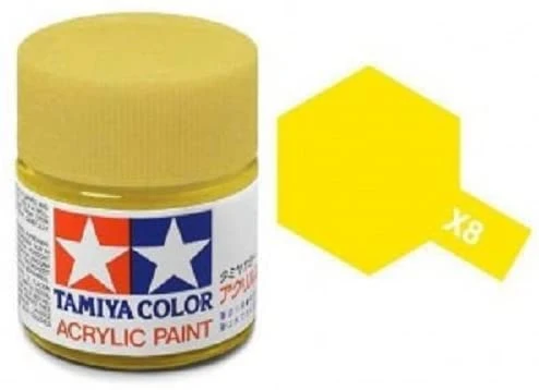 Tamiya 水性 壓克力漆 X-8 亮光 檸檬黃色 Lemon Yellow 10ML