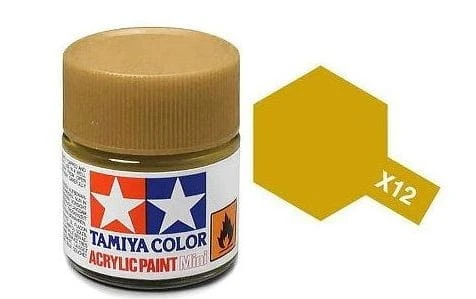 Tamiya 水性 壓克力漆 X-12 亮光 金色 Gold Leaf 10ML