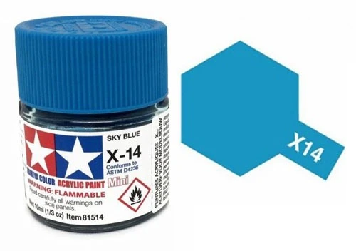 Tamiya 水性 壓克力漆 X-14 亮光 天空藍色 Sky Blue 10ML