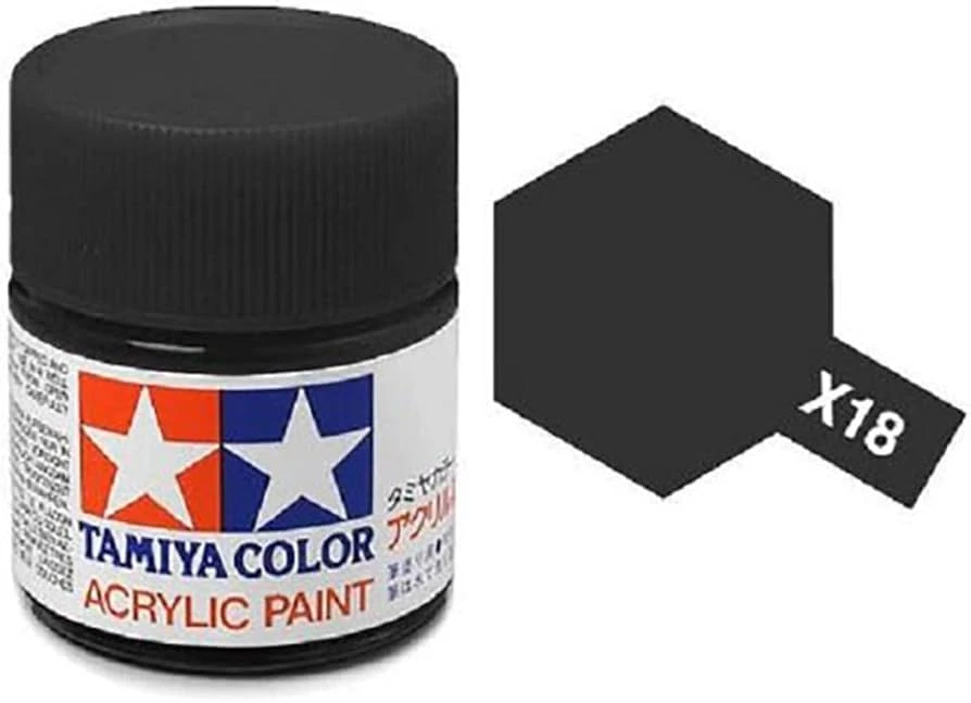 Tamiya 水性 壓克力漆 X-18 半亮光 黑色 Semi Gloss Black 10ML