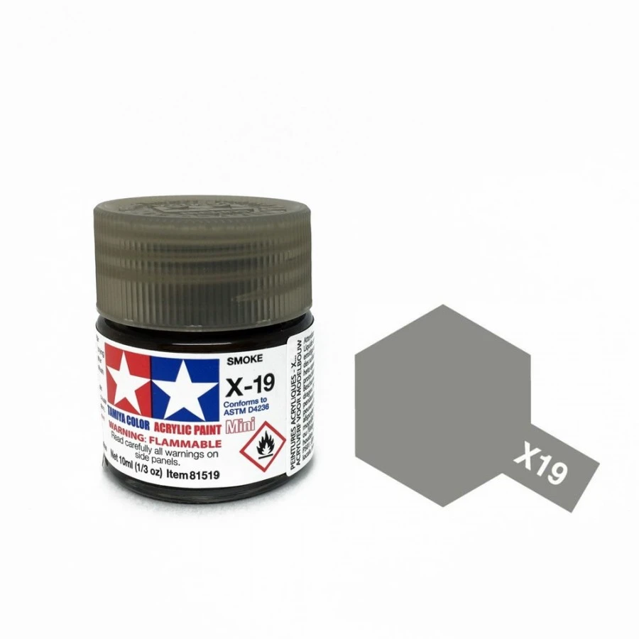 Tamiya 水性 壓克力漆 X-19 亮光 煙灰色 Smoke 10ML