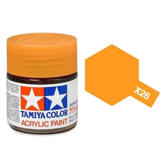 Tamiya 水性 壓克力漆 X-26 亮光 透明橘色 Clear Orange 10ML
