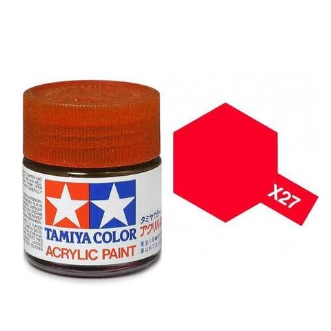 Tamiya 水性 壓克力漆 X-27 亮光 透明紅色 Clear Red 10ML
