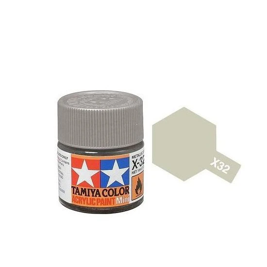 Tamiya 水性 壓克力漆 X-32 亮光 鈦銀色 Titanium Silver 10ML