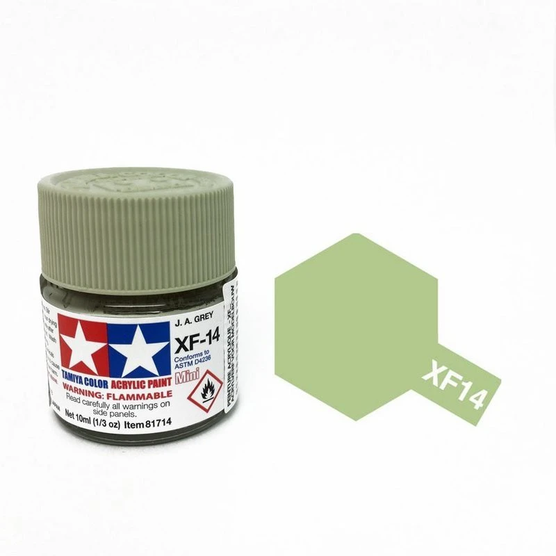 Tamiya 水性 壓克力漆 XF-14 消光 明灰綠色 J.A. Grey 10ML