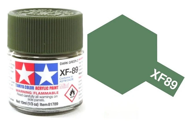 Tamiya 水性 壓克力漆 XF-89 消光 深綠色2（德國軍隊）DARK GREEN 2 10ML