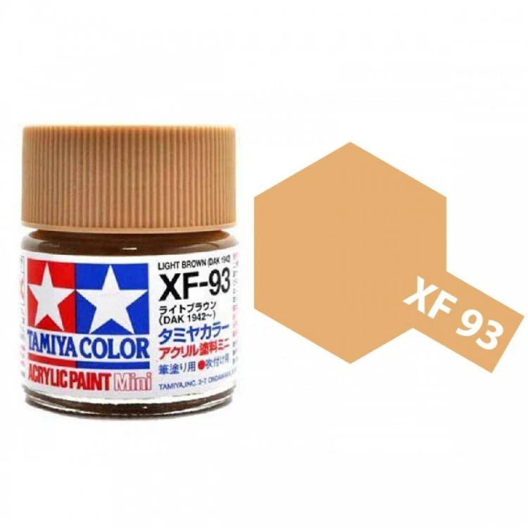 Tamiya 水性 壓克力漆 XF-93 消光 淺棕色 LIGHT BROWN (DAK 1942) 10ML