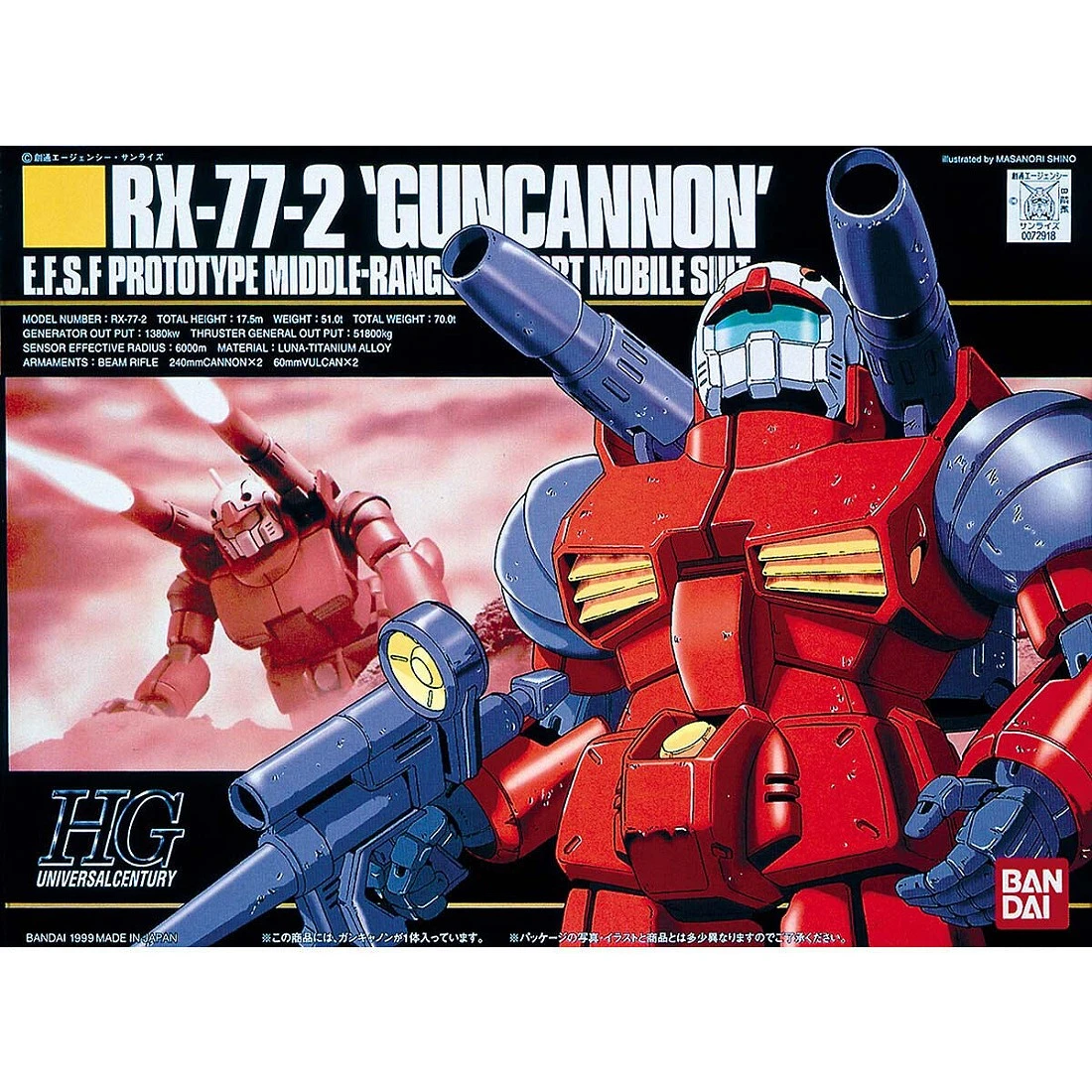 HGUC 1/144 #001 RX-77-2 Guncannon 鋼加農