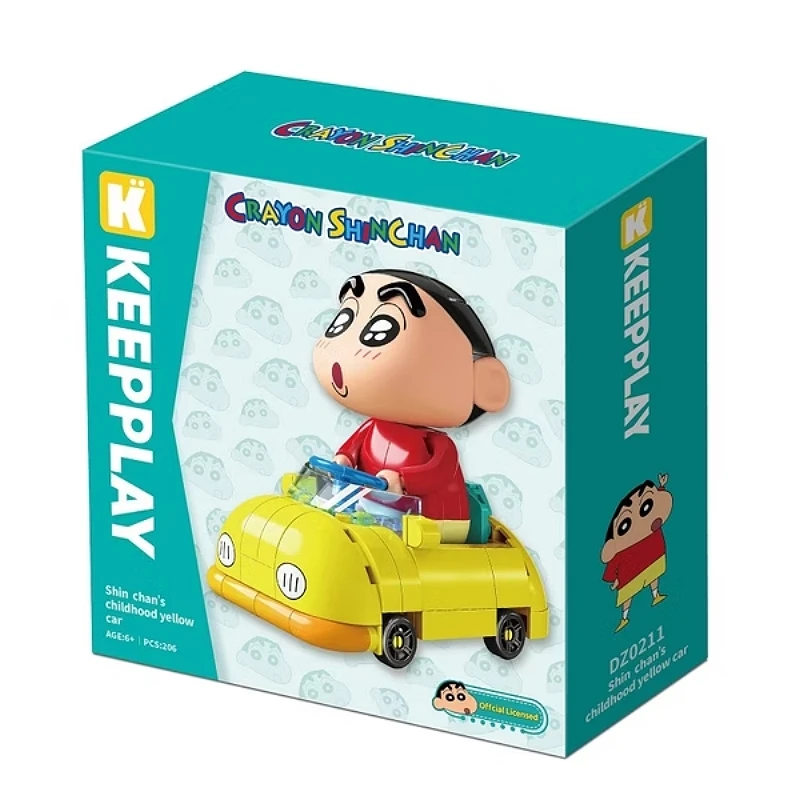 KEEPPLAY 積木 蠟筆小新 童年黃色小車