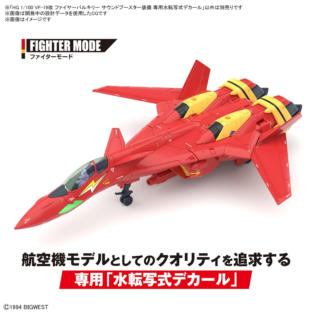 HG 1/100 超時空要塞 VF-19改 火焰可變戰機 音響推進器裝備 專用水貼紙
