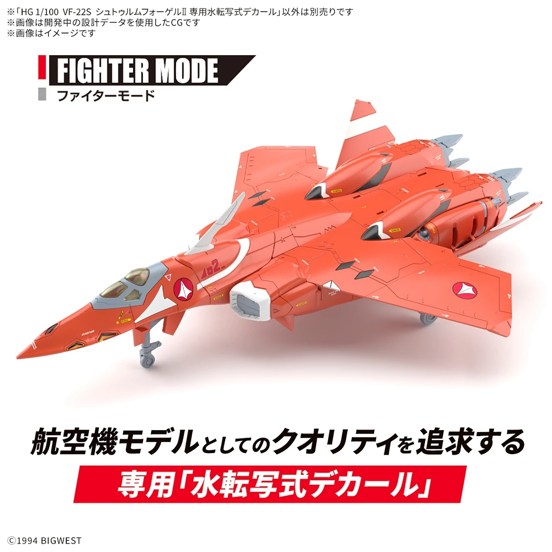 HG 1/100 超時空要塞 VF-22S 雨燕二式專用水貼紙