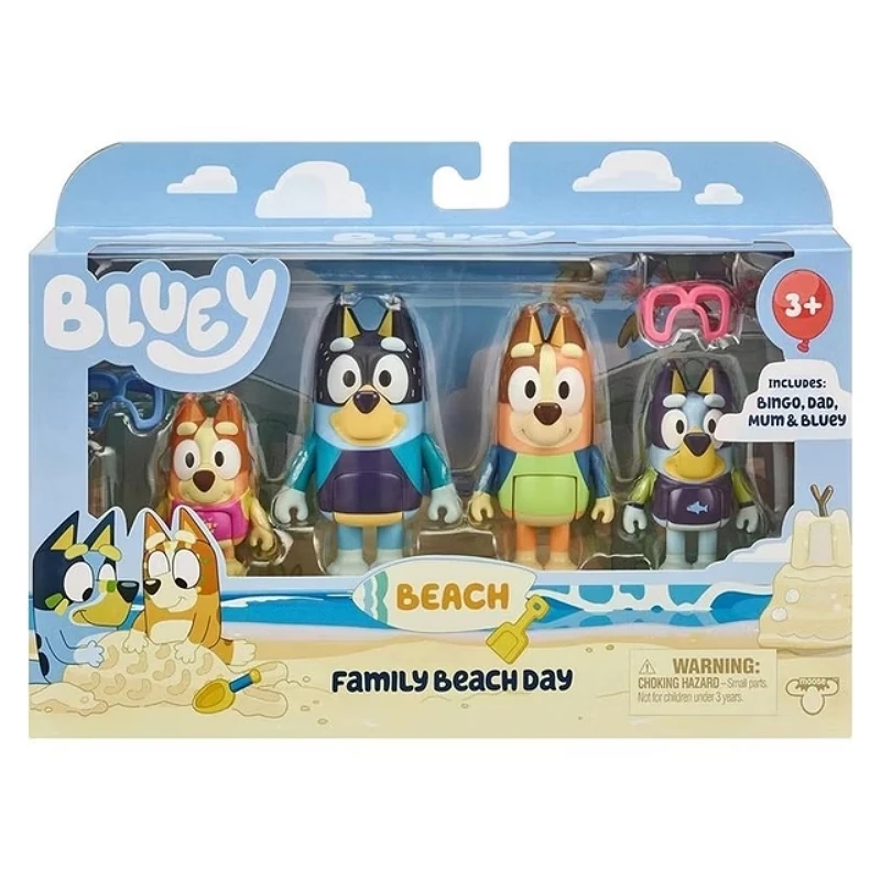 BLUEY 妙妙犬布麗 沙灘 四入人偶組