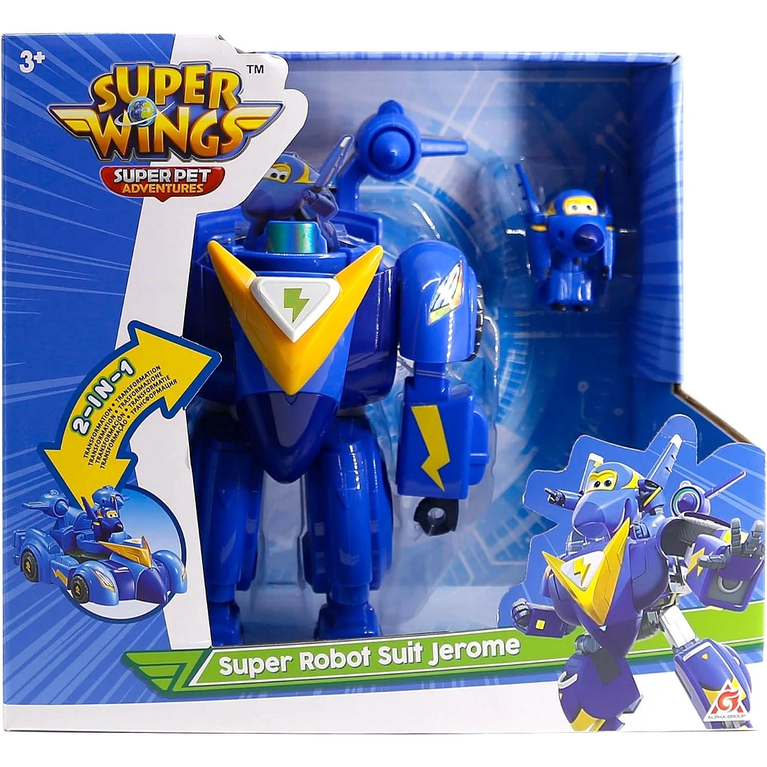 Super Wings 超級飛俠 傑洛米變型機器人賽車組