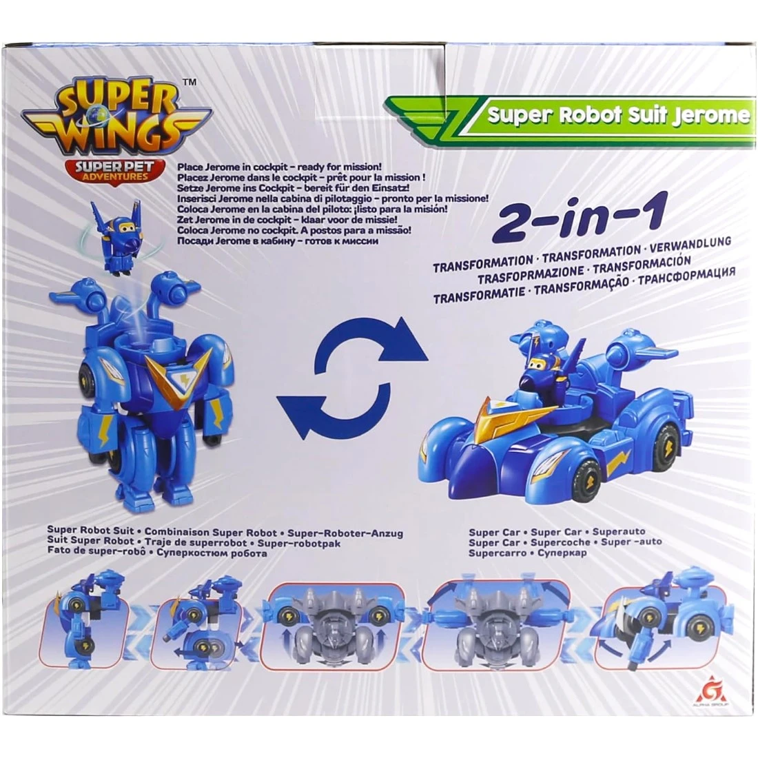 Super Wings 超級飛俠 傑洛米變型機器人賽車組