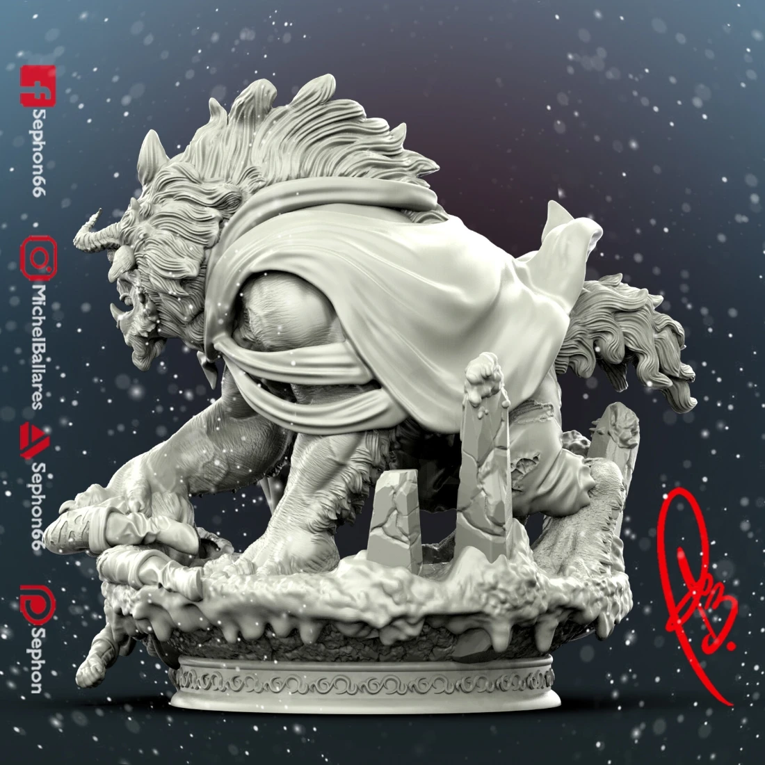 3D列印 GK灰模 訂製品 迪士尼 美女與野獸