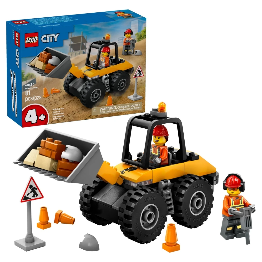 Lego 樂高 City 城市 60450 黃色工程輪式裝載機