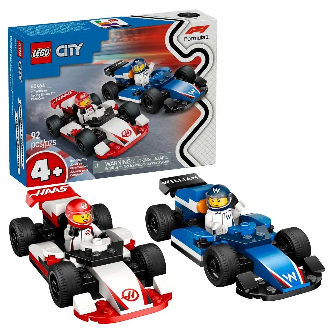Lego 樂高 City 城市 60464 F1® Williams Racing 和 Haas F1® 賽車
